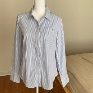 Tommy Hilfiger Striped Button Down Oxford Blouse, M